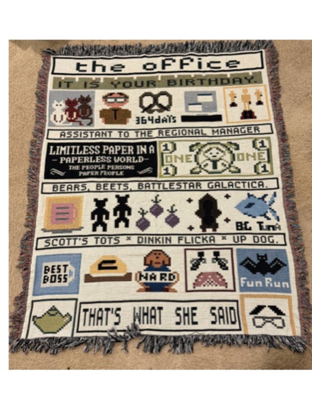 THE OFFICE woven throw blanket